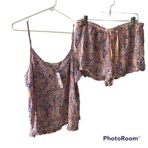 Loft sleep pj’s tropical pineapple watermelon print. SZ L. NWT